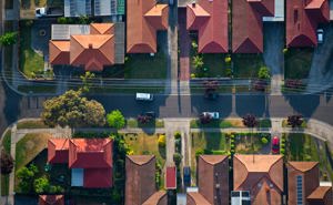 Cars on a suburban street