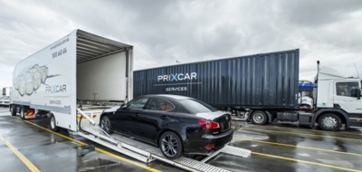 Prixcar loading a truck for car transportation